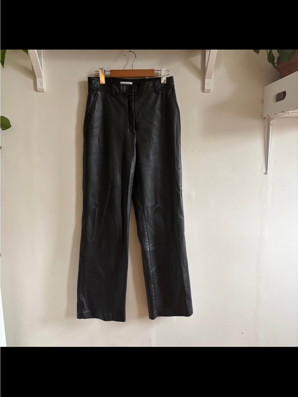 Aritzia Faux Leather Straight Leg Pants (Small)